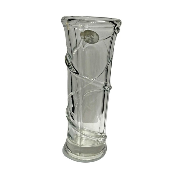 Crystal Clear Glass Vase Bohemian by Crystalex Made in Czech Republic 3"W x 8"H - Picture 6 of 9
